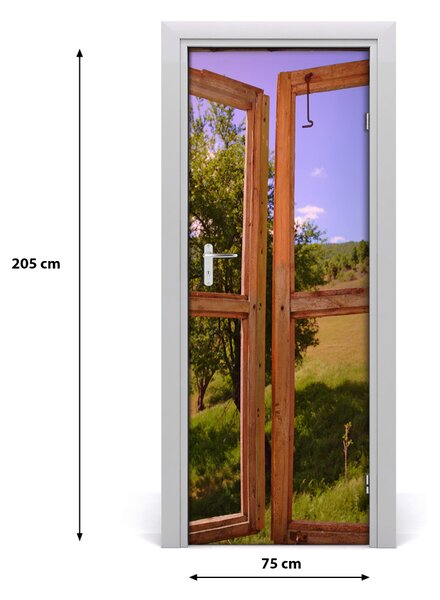 Fototapeta na dveře za oknem 75x205 cm