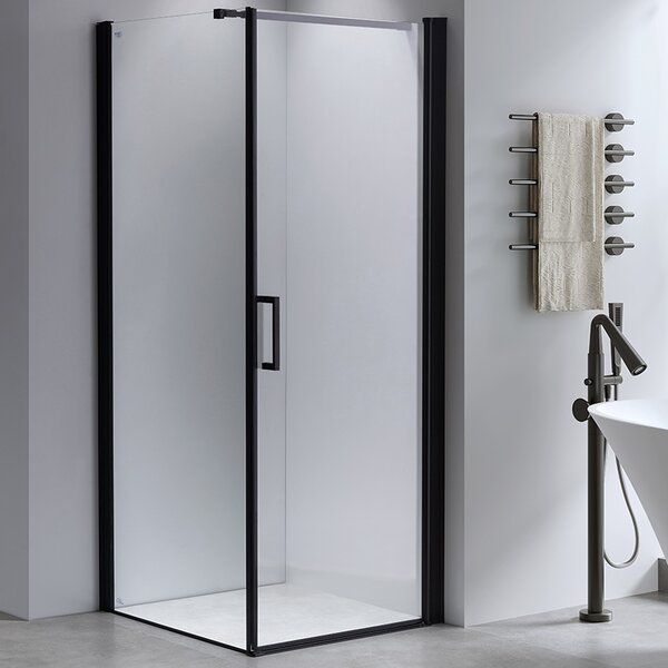 BPS-koupelny Čtvercový sprchový kout HYD-SK04BSA 80x80 černá/transparent - bez vaničky