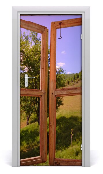 Fototapeta na dveře za oknem 75x205 cm