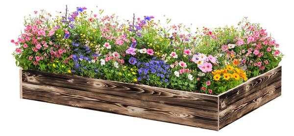 ATMOWOOD Dřevěný vyvýšený záhon 140 x 80 x 20 cm - opálený hnědý