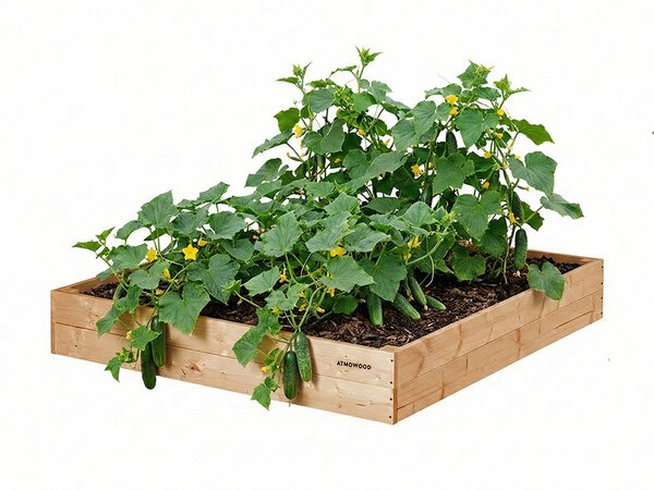 ATMOWOOD Modřínový vyvýšený záhon 120 x 120 x 20 cm hnědý