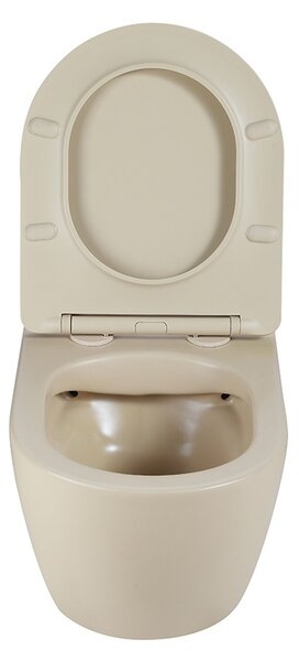 BPS-koupelny Závěsná WC mísa se SoftClose sedátkem HYD-7604, cappucino