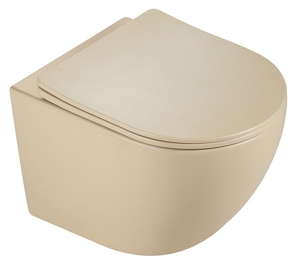 BPS-koupelny Závěsná WC mísa se SoftClose sedátkem HYD-7604, cappucino