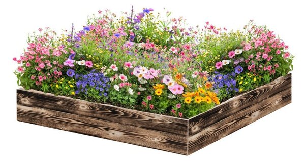 ATMOWOOD Dřevěný vyvýšený záhon 120 x 120 x 20 cm - opálený hnědý