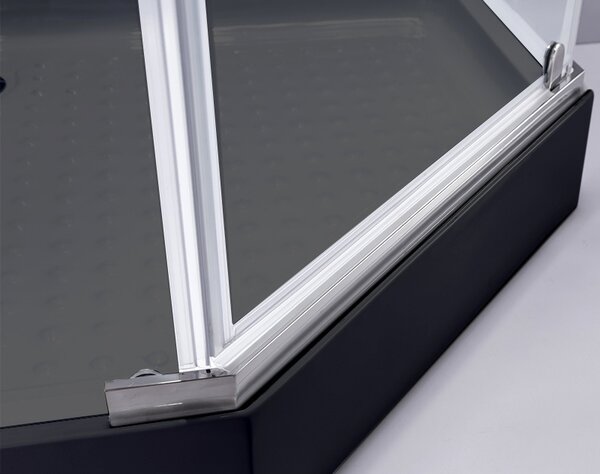 BPS-koupelny Pětiúhelníkový sprchový kout HYD-PK91B 90x90 chrom/transparent + vanička HYD-PSV-SXL07B černá