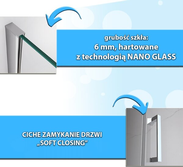BPS-koupelny Obdélníkový sprchový kout HYD-OK03B 110x90 chrom/transparent - bez vaničky