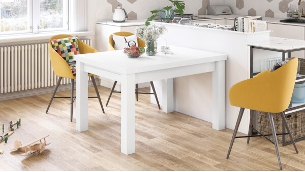 Rozkládací jídelní stůl pro 12 osob RALF 120/270x90 cm bílá