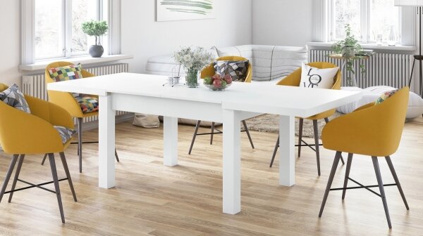 Rozkládací jídelní stůl pro 12 osob RALF 120/270x90 cm bílá