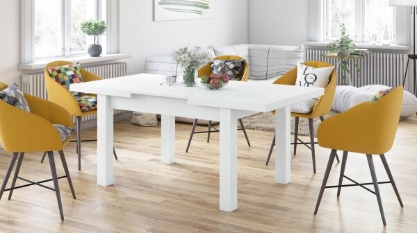 Rozkládací jídelní stůl pro 12 osob RALF 120/270x90 cm bílá