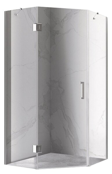 BPS-koupelny Pětiúhelníkový sprchový kout HYD-PK10A 80x80 chrom/transparent - bez vaničky