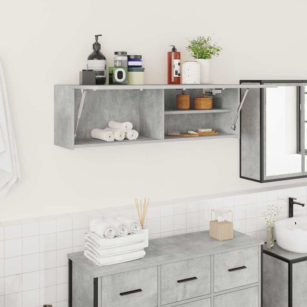 Koupelnová nástěnná skříňka betonově šedá 100x25x30 cm kompozit