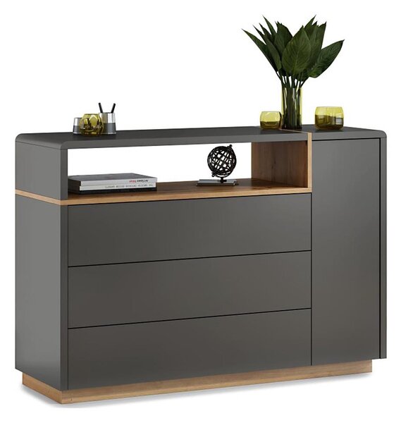Komoda se zásuvkou FRED 135x94x45 cm antracit/dub artisan
