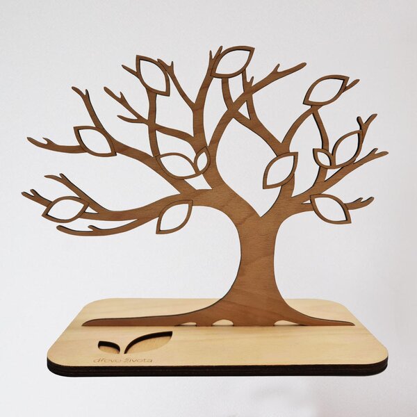 Dřevěný stojánek na šperky dřevo života | Rozměry (cm): 29 | 5x24 | Barevný dekor: Buk