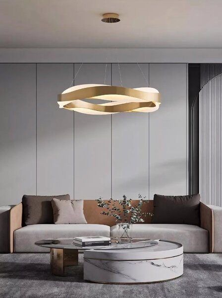 Toolight Závěsné stropní LED osvětlení APP1802-CP zlatá kartáčovaná
