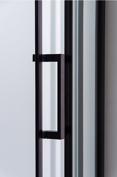 BPS-koupelny Čtvrtkruhový sprchový kout HYD-RK01B 90x90 cm černý/transparent + vanička HYD-RSV-SXL01B černá