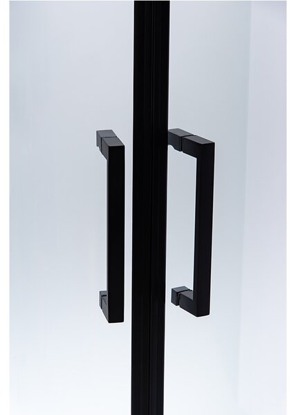 BPS-koupelny Čtvrtkruhový sprchový kout HYD-RK01B 90x90 cm černý/transparent + vanička HYD-RSV-SXL01B černá