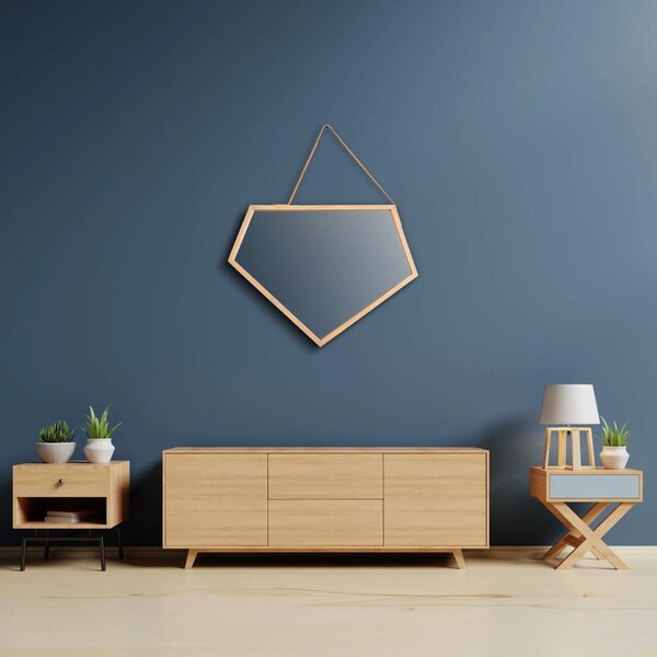 Tutumi Dřevěné asymetrické zrcadlo 49x55 cm HOM-08889