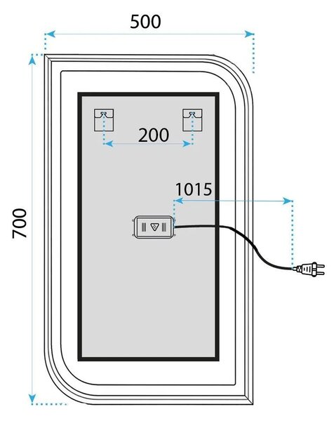 Rea Zrcadlo 70x50 cm s vyhříváním a regulovatelným LED osvětlením HOM-00304 růžová zlatá kartáčovaná