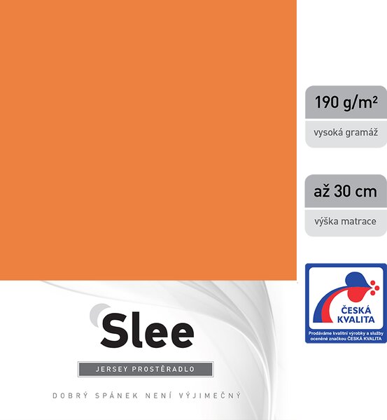 Slee jersey prostěradlo - pomeranč Rozměr: 180 x 200 cm
