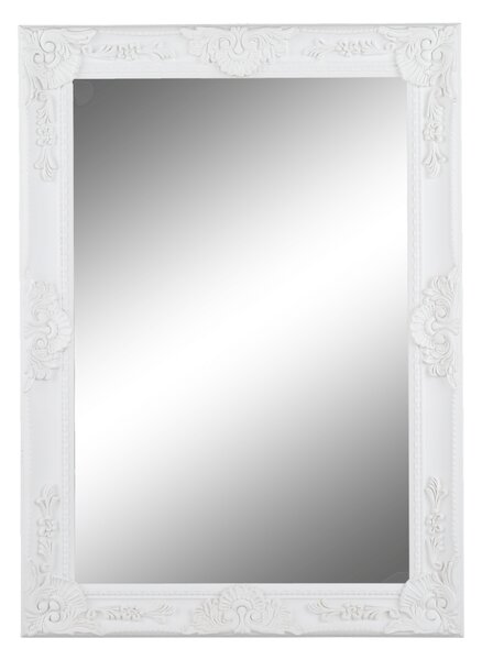 TEMPO Zrcadlo, dřevěný rám bílé barvy, MALKIA TYP 9