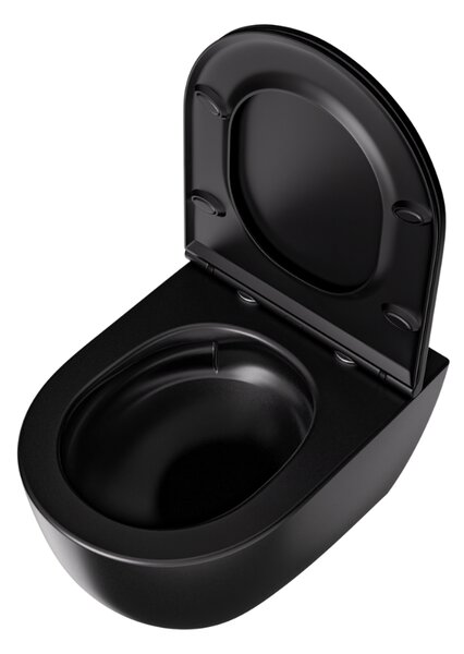 UPTrend Závěsný WC komplet bez příruby CANEO VORTEX TR2196DF‑U18 včetně Soft-Close sedátka, černá mat