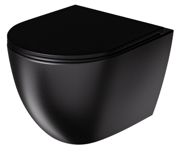 UPTrend Závěsný WC komplet bez příruby CANEO VORTEX TR2196DF‑U18 včetně Soft-Close sedátka, černá mat