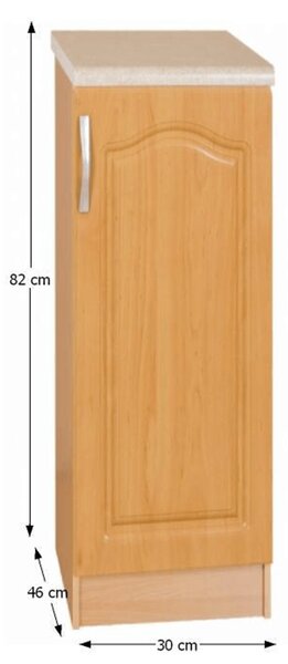 KONDELA Kuchyňská skříňka, olše, pravá, LORA MDF NEW KLASIK S30