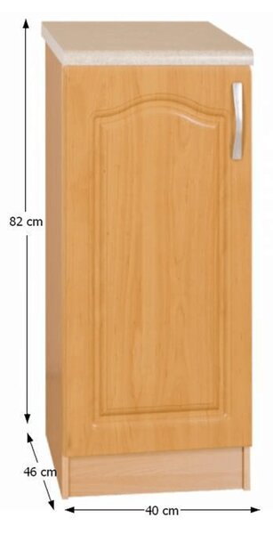 KONDELA Kuchyňská skříňka, olše, levá, LORA MDF NEW KLASIK S40