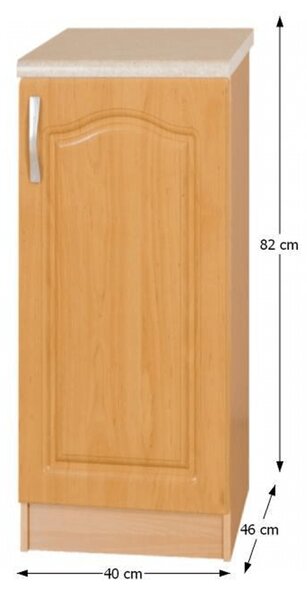 KONDELA Kuchyňská skříňka, olše, pravá, LORA MDF NEW KLASIK S40