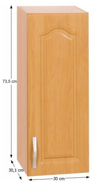 KONDELA 1134/5000Horní skříňka, olše, pravá, LORA MDF NEW KLASIK W30 / 735