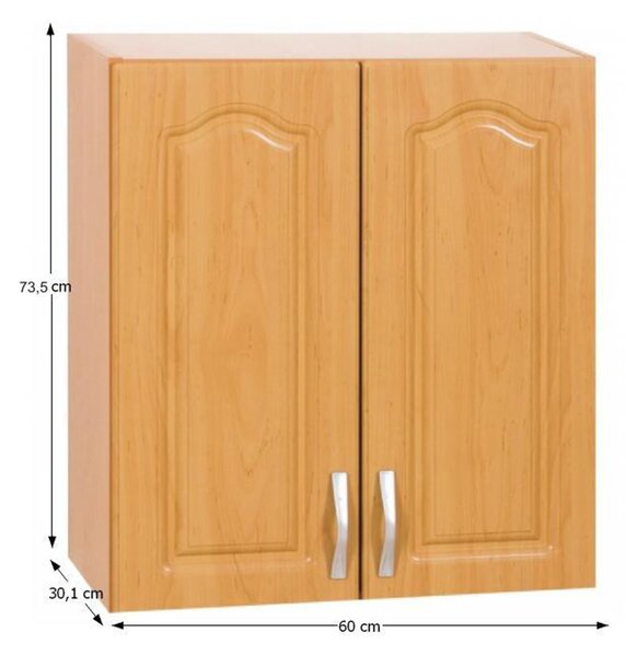 KONDELA Horní skříňka, olše, LORA MDF NEW KLASIK W60 / 735
