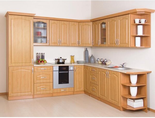 KONDELA Horní skříňka, olše, levá, LORA MDF NEW KLASIK W40S