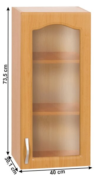 KONDELA Kuchyňská skříňka horní, olše, pravá, LORA MDF NEW KLASIK W40S