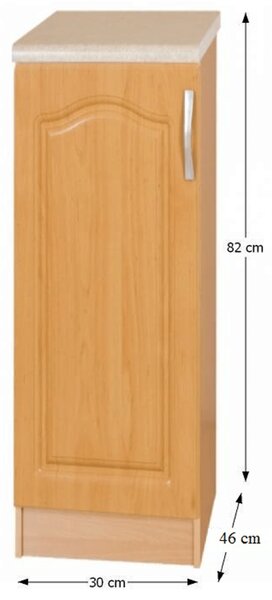 KONDELA Kuchyňská skříňka, olše, levá, LORA MDF NEW KLASIK S30