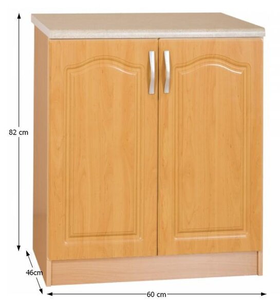 KONDELA Kuchyňská skříňka, olše, LORA MDF NEW KLASIK S60
