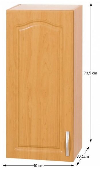 KONDELA Horní skříňka, olše, ľavá, LORA MDF NEW KLASIK W40 / 735