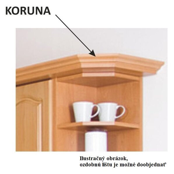 KONDELA Horní skříňka, olše, levá, LORA MDF NEW KLASIK W40S
