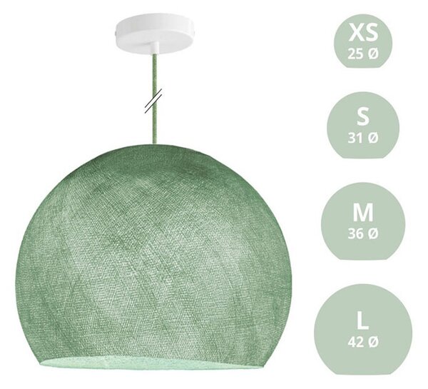 Lustr kulatý E27 Dome s polyesterovým stínidlem Barva: světle zelený polyester, Velikost: L - Ø 42cm