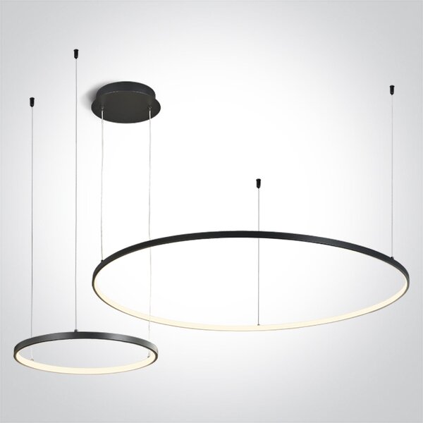 ONE-light Lustr Ringo 2, 65W, 4800lm, 40cm/100cm, stmívatelný, 230V, IP20, černý