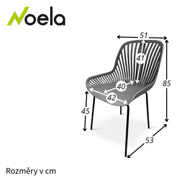Noela Designová židle GABY šedá 4 ks