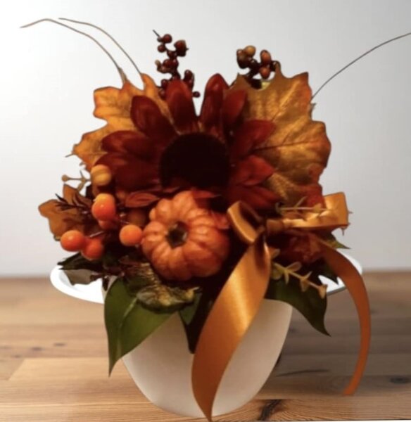 Ikebana / umělé květiny / aranžmá / dekorace na stůl / dekorace na hrob / Eldeko.cz