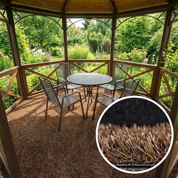 Europe Grass, Umělá tráva PartyGrass Brown, na míru, šíře 4m, hnědá