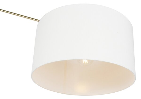 Moderní stojací lampa zlatá s stínítkem bílým 50 cm nastavitelná - Editor