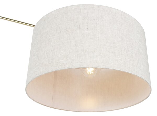 Stojací lampa zlatá se světle šedým stínítkem 50 cm nastavitelná - Editor