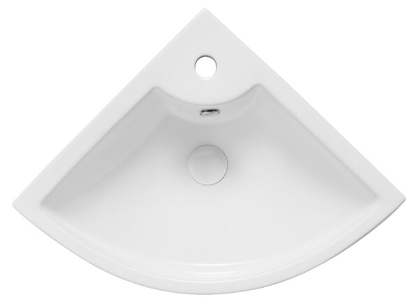 UPTrend Rohové keramické umyvadlo závěsné CHERRY XL TR4053, bílá lesk