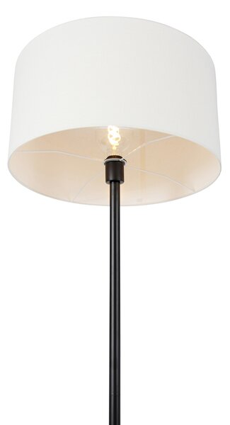 Stojací lampa černá s stínítkem bílým 50 cm - Simplo