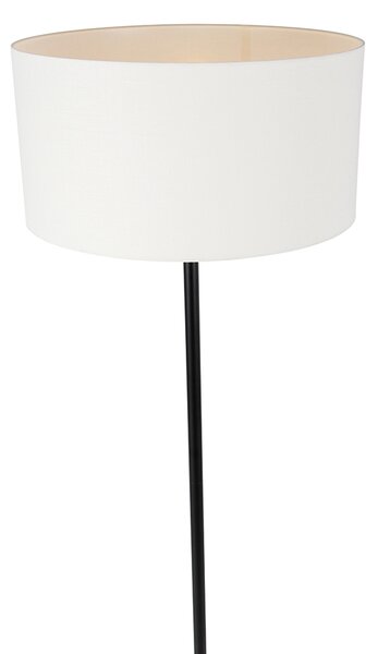 Stojací lampa černá s stínítkem bílým 50 cm - Simplo