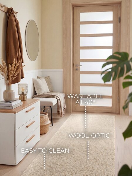 ELLE Decoration, Běhoun Wolly Ultra 106228 Cream z kolekce Elle, 80x240, bílá, ložnice