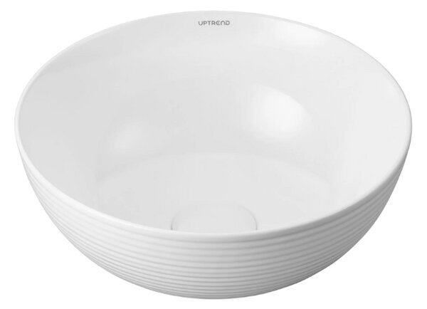 UPTrend Kruhové keramické umyvadlo na desku CLEO M UP4004‑3, bílá lesk