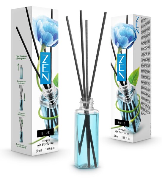 Tyčinkový aroma difuzér ZEN BLUE 50 ml
